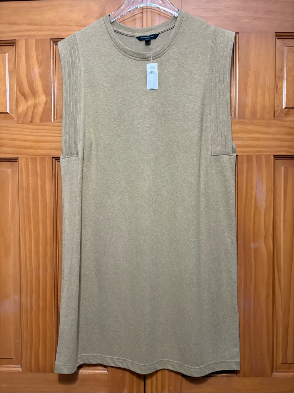 Banana Republic Crewneck Knit Taupe Dress Size Large NWT